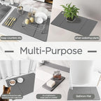 2PCS Stone Drying Mat for Kitchen Counter, Large Stone Dish Drying Mat - Image 6