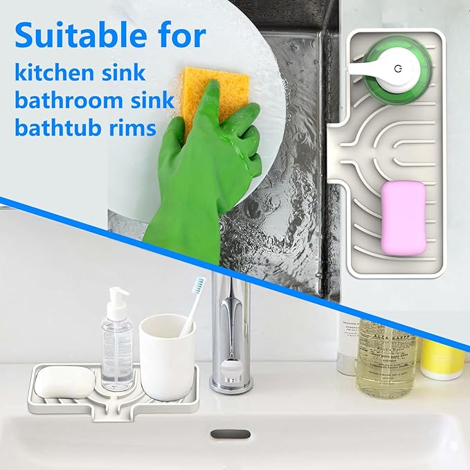 Sponge Holder for Kitchen Sink, Dish Sponge Holder & Soap Tray - Image 7