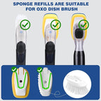 Sponge Brush Refills for OXO Dish Brush, 4 Pack Soap Dispensing Dish Refills - Image 2