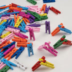 Wooden Clothes Pins, Natural Wood, 50 Pack, 1.4 Inch, Mini Colorful Rust - Image 4