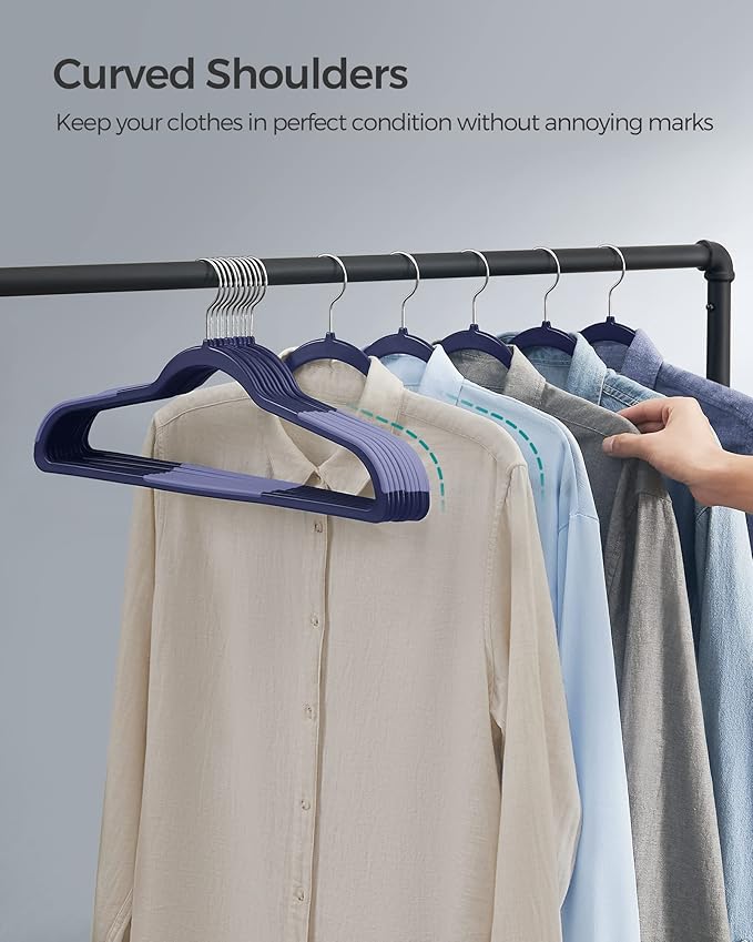 SONGMICS Clothes Hangers, Space-Saving, Dark Blue Ash and Light Blue Ash - Image 7