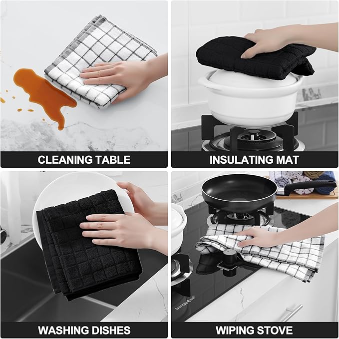 Homaxy Premium Cotton Kitchen Towels 16"x 28", Large Natural Ring Spun 390 GSM - Image 4