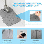2 Pieces Kitchen Sink Splash Guard 8.3" Mini Sink Faucet Mat Faucet Handle Drip - Image 3