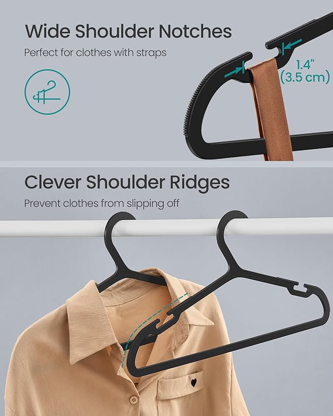 SONGMICS Clothes Hangers, Plastic Hangers, - Image 3