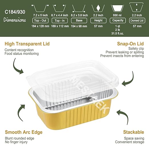 6" x 4" Heavy Duty Aluminum Foil Pans - Image 3