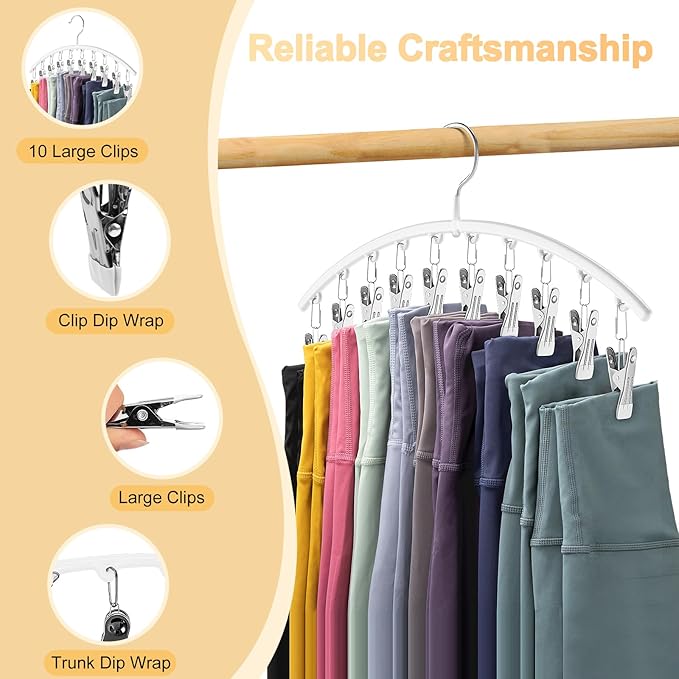 Legging Organizer for Closet, Metal Yoga Pants Hanger w/Rubber Coated 1 Pack - Image 8