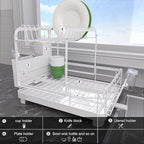 Runnatal Dish Rack with Drainboard, 2-Tier Dish Drying Rack - Image 3