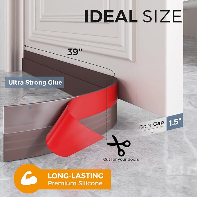 GroTheory 2 Pack Door Draft Stopper, Under Door Sweep - Image 4