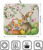 Easter Bunny Colorful Eggs Dish Drying Mat - Image 2
