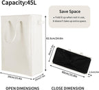 Odonata Slim Laundry Hamper Handles Collapsible Laundry Basket Thin Dirty - Image 2