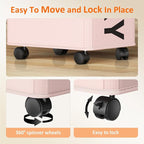 Pink Laundry Basket with Wheels, Dorm Room Essentials - Image 5