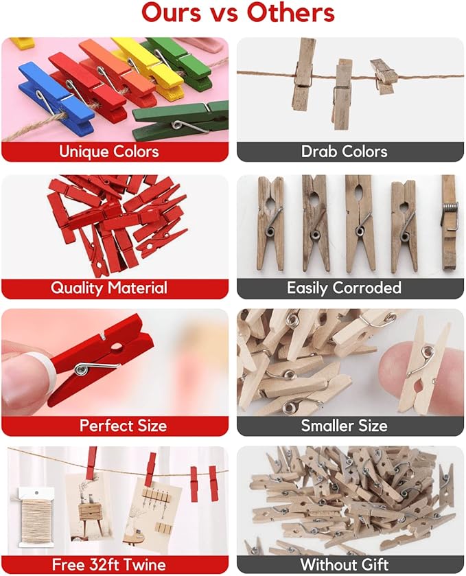 Mini Clothes Pins for Photo, Little Baby Shower, Display Artwork - Image 2