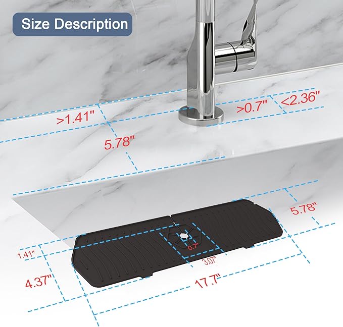 Faucet Guard - 90 Foldable Drain Mat - Image 2
