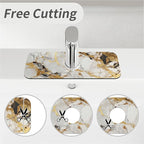 Kitchen Sink Splash Guard，Abstract marble gold Faucet Mat Sink Gadgets-Super - Image 5