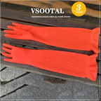 3 Pairs Household Extra Long Kitchen Gloves - Image 6
