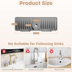 15.75 Inch kitchen Sink Faucet Mat, Silicone Sink Protector&Splash Guard - Image 2