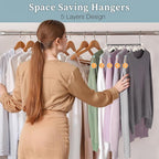 Clothes Hangers Space Saving Shirt Organizer, Non Slip Multi Shirt Hangers - Image 4