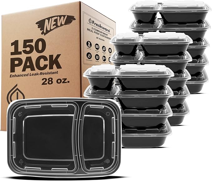Freshware Meal Prep Containers 2 Compartment by Freshware