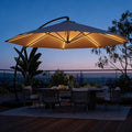 Aoxun 11 FT Cantilever Umbrella with Base Included, Patio Large Aluminum Offset Umbrella Windproof with 360°Rotation, Heavy Duty Frame for Outdoor, Pool, Deck and Garden by Aoxun