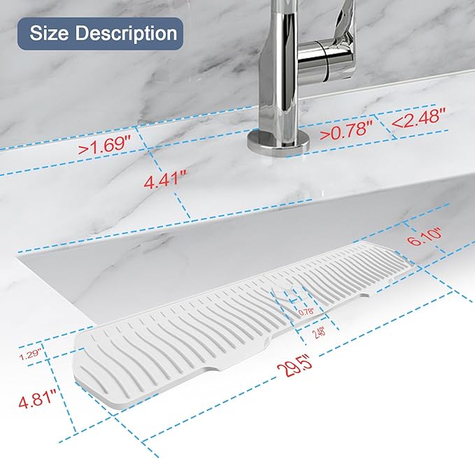 Faucet Guard - 90 Foldable Draining Mat - Image 2