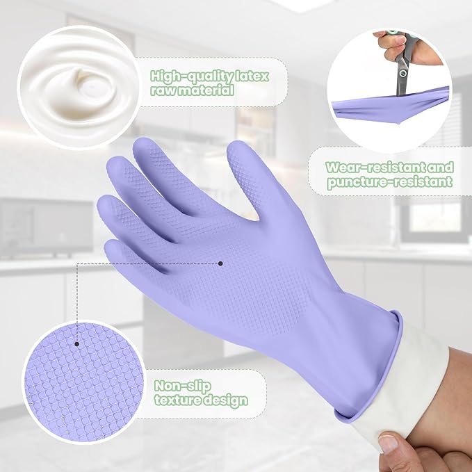 Cleaning Gloves for Dishwashing, 4/5 Pairs Reusable Kitchen Gloves for Wash - Image 2