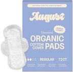 August Regular Cotton Menstrual Pads, Hypoallergenic Sanitary Napkins by August
