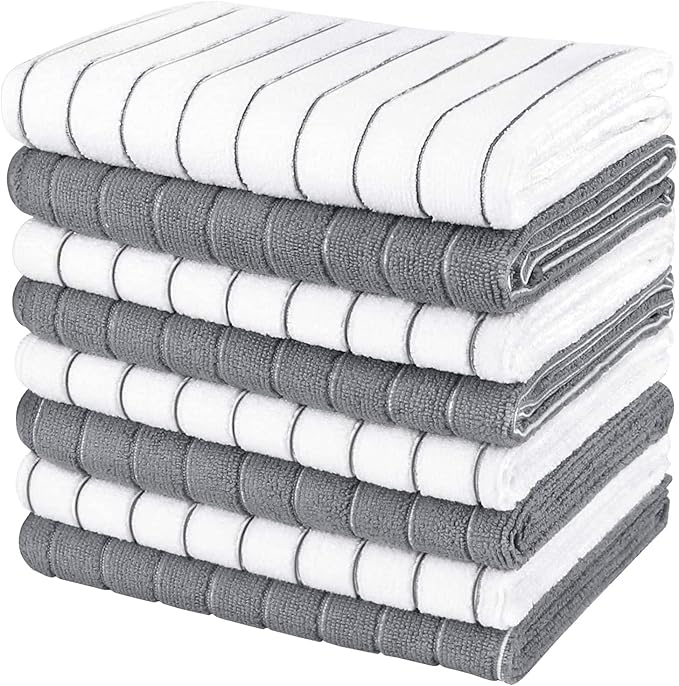 AIDEA Microfiber Kitchen Towels-8PK, Super Soft and Absorbent Dish Towels by AIDEAHOME