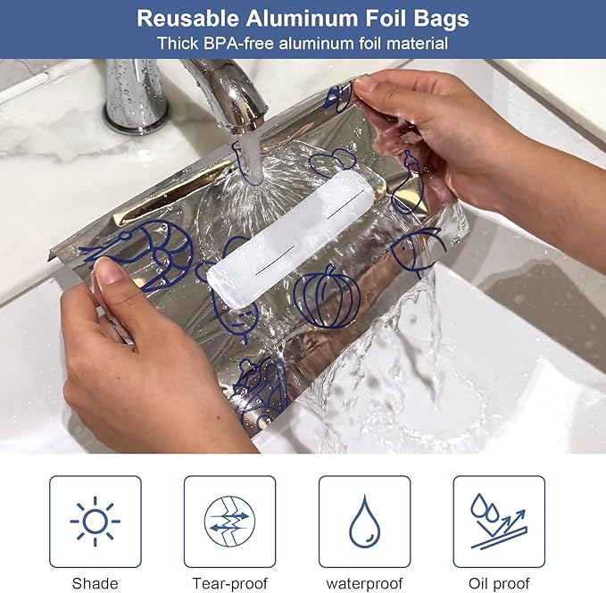 30 PCS Reusable Aluminum Foil Sealable Storage Bags, 2026 New Resealable Vacuum - Image 3