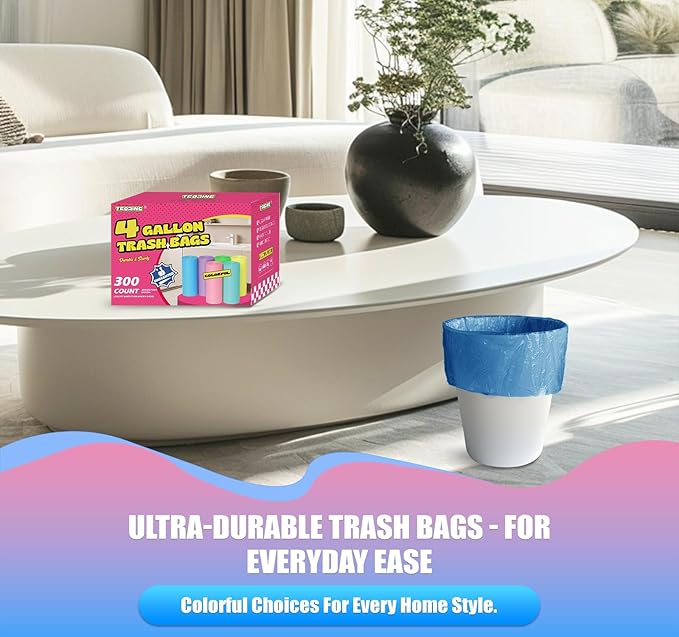 300 Count 4 Gallon Small Trash Bags - Image 5