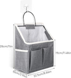 3pcs Wall Hanging Organizer Bag, Linen Fabric Door Hanging Storage Basket - Image 2
