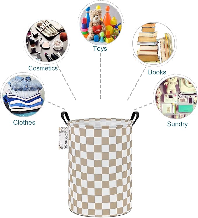 FANKANG Storage Basket, Nursery Hamper Canvas Laundry Basket Foldable - Image 7