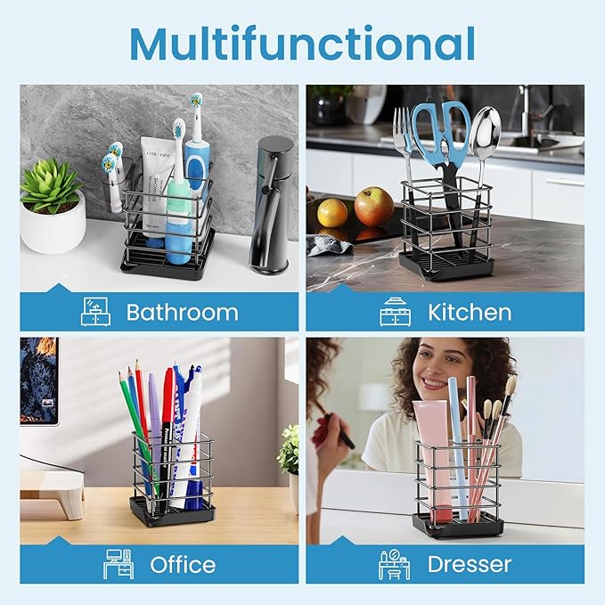 Toothbrush Holders for Bathrooms, Stainless Steel Toothbrush and Toothpaste - Image 7