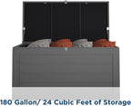 Cosco Outdoor Living 88180BGY1E Cosco Outdoor Patio Storage, Extra Large, 180 Gallons, Charcoal Deck Box, Black/Gray - Image 3