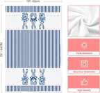 Artoid Mode Blue Stripe Rabbit Bunny Eggs Easter Kitchen Towels Dish Towels - Image 6