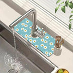 Cute Daisy Sink Faucet Absorbing Mat White Daisies Super Absorbent Fast Drying by Unknown