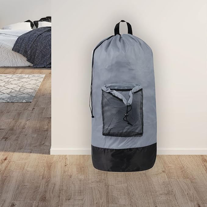 Laundry Bag Backpack with Shoulder Straps and Mesh Pocket Laundry Backpack - Image 9