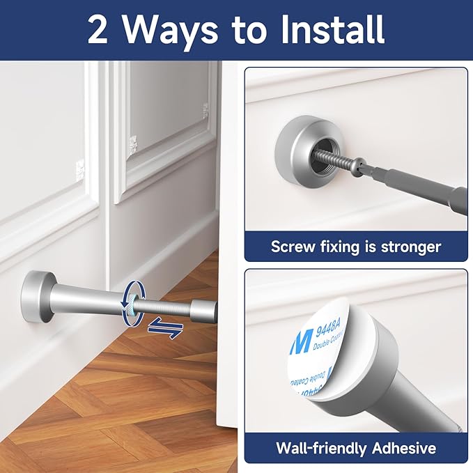 5Pcs Adjustable Door Stopper, 3.07-4.45in Aluminum Door Stoppers - Image 4