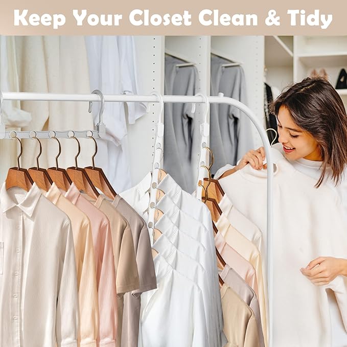 24 Pack Hangers Space Saving Magic Space Saver Storage Smart Plastic Clothes - Image 5