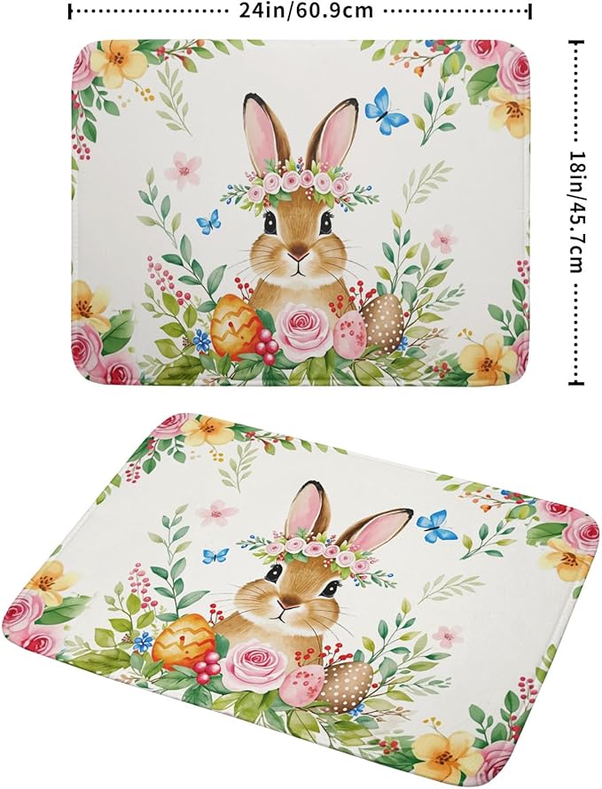 Easter Egg Bunny Dish Drying Mat 18 x 24 Inch - Image 2