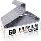 HOUSE DAY Grey Plastic Hangers 60 Pack, Non-Slip Plastic Hanger by HOUSEDAY