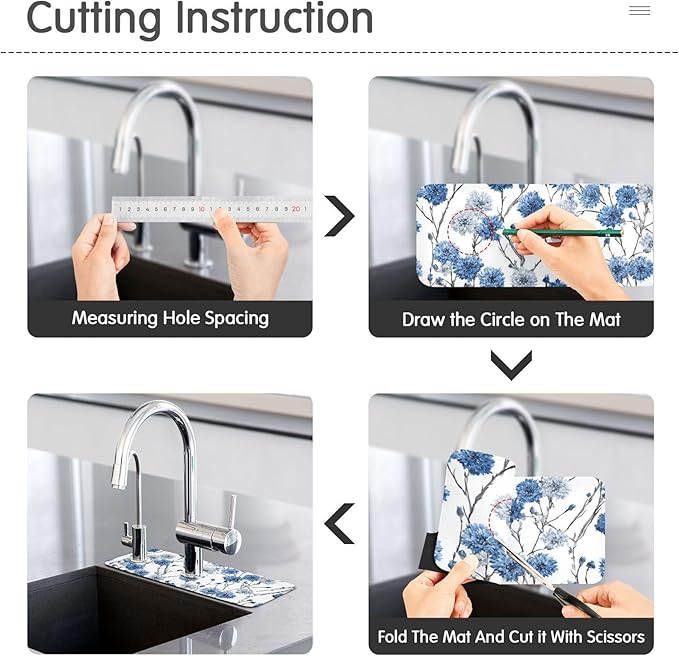 Kitchen Sink Splash Guard 1 PC 30 Inch Sink Faucet Mat Splash Guard - Image 4