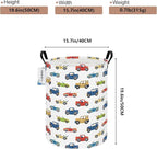 Round Foldable Kids' Racing Cars Laundry Hamper Boys Gift Basket Vehicles - Image 2