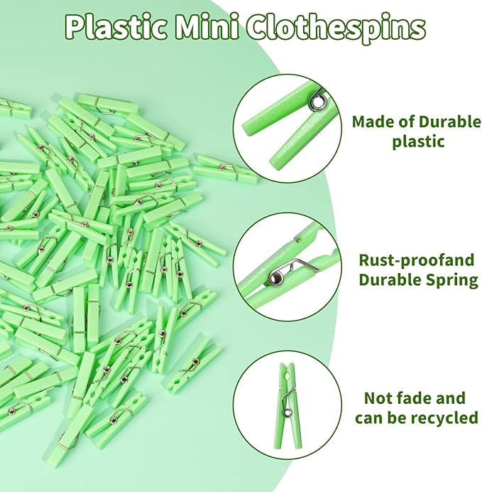 60PCS Baby Shower Clothespin Games Plastic Mini Clothes Pins 1.4 inch - Image 4