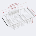 Dish Drying Rack in Sink, Extendable Stainless Steel Dish Drainers - Image 2