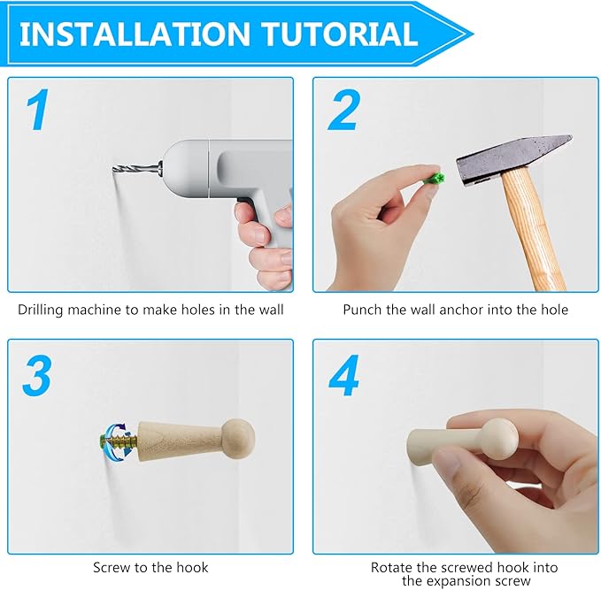 Screw-On Solid Wood Hook Coat Hook Towel Hook Shaker Pegs - Image 7