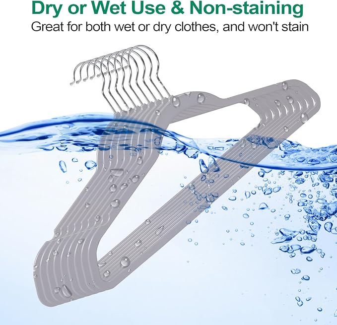 Plastic Coat Hangers 50-Pack, Space Saving Closet Hangers - Image 2