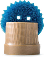 Sponge Holder for Kitchen Sink, Ceramic Sink Caddy Scrub Sponge Tray Dish Rack by LAUCHUH
