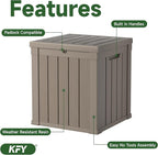 50 gallon deck box,All-weather resin material outdoorstorage box easy to install and portable,Suitable for indoor and outdoor scenes (light brown) - Image 3