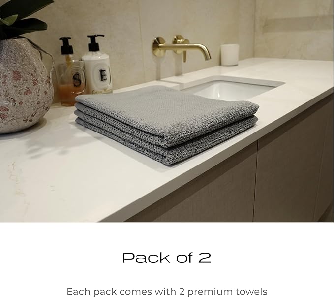 Luxury Silver-Infused Gray Hand Towels 2-Pack, 23.6"x17.7" - Image 8