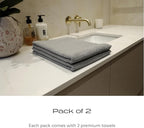 Luxury Silver-Infused Gray Hand Towels 2-Pack, 23.6"x17.7" - Image 8